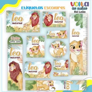 Arquivo Etiqueta Escolar Rei Leão