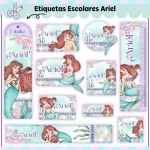 Arquivo Etiqueta Escolar Tema Ariel