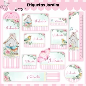 Arquivo Etiqueta Escolar Tema Jardim