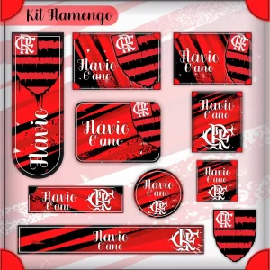 Arquivo Etiqueta do Flamengo para imprimir – etiquetas escolares personalizadas com o escudo e cores do time Flamengo.