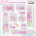Arquivo Etiquetas Escolares Arco Iris