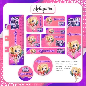 Arquivo Etiquetas Escolares Arlequina