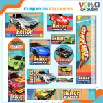 Arquivo Etiquetas Escolares Hot Wheels