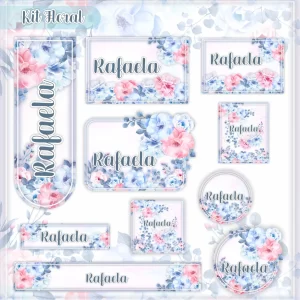 Arquivo Etiquetas Florais Para Imprimir – etiquetas com flores delicadas para personalizar materiais escolares e objetos pessoais.