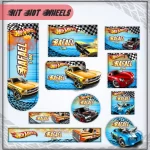 Arquivo Hot Wheels Etiqueta Escolar