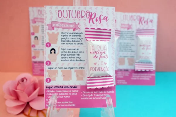 Balas Personalizadas Outubro Rosa Para Imprimir - Imagem 2