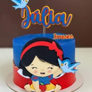 Topo de bolo Branca de Neve arquivo de corte digital para festa infantil