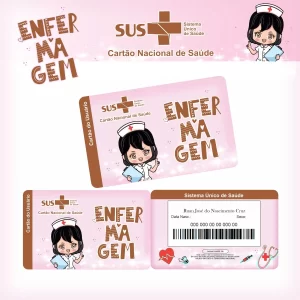 Cartão Sus Enfermagem Rosa Png e Pdf