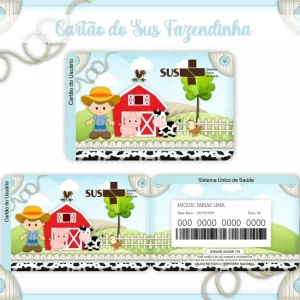 Cartão Sus Fazendinha Menino Png e Pdf
