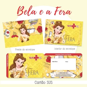 Cartao do sus Personalizado A Bela e a Fera