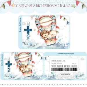 Cartao do sus Personalizado Balao de Bichinho