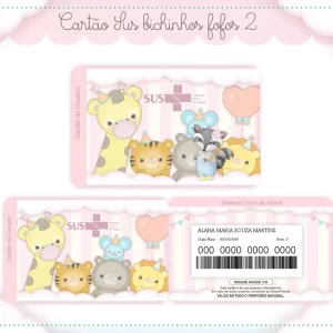 Cartao do sus Personalizado Bichinhos Fofos