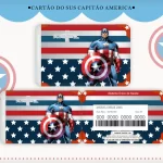 Cartao do sus Personalizado Capitão América