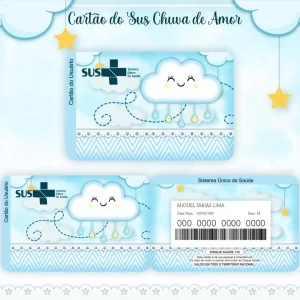 Cartao do sus Personalizado Chuva de Bênçãos