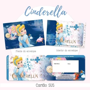 Cartao do sus Personalizado Cinderela Png e Pdf