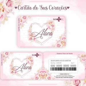 Cartao do sus Personalizado Coração Png e Pdf