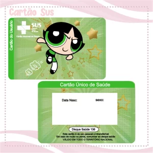 Cartao do sus Personalizado Docinho Png e Pdf