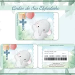 Cartao do sus Personalizado Elefantinho Png e Pdf
