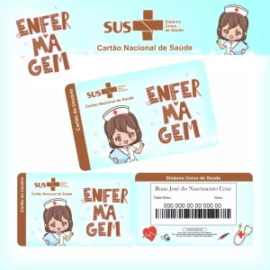 Cartao do sus Personalizado Enfermagem Png e Pdf