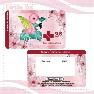 Cartao do sus Personalizado Flamingo Png