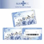 Cartao do sus Personalizado Floral Azul