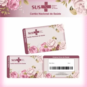 Cartao do sus Personalizado Floral Lilás