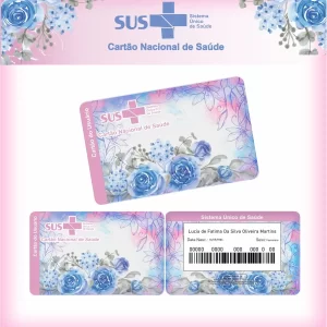 Cartao do sus Personalizado Floral Png e Pdf