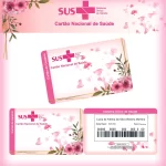 Cartao do sus Personalizado Floral Rosa