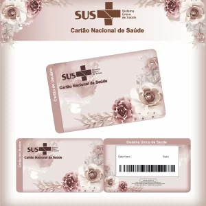 Cartao do sus Personalizado Floral Rose