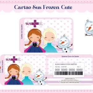 Cartao do sus Personalizado Frozen Png e Pdf