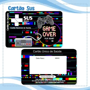 Cartao do sus Personalizado Gamer Png