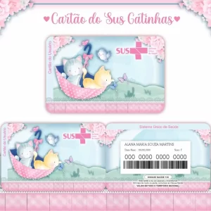 Cartao do sus Personalizado Gatinhos Png e Pdf