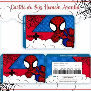 Cartao do sus Personalizado Homem Aranha