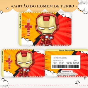 Cartao do sus Personalizado Homem de Ferro