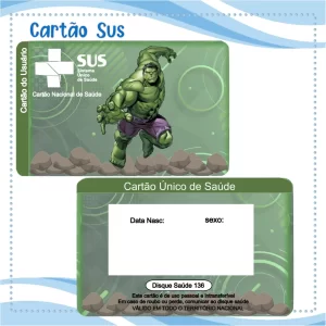 Cartao do sus Personalizado Hulk Png