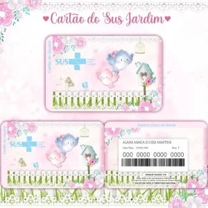 Cartao do sus Personalizado Jardim Png e Pdf