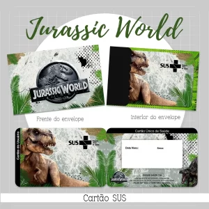 Cartao do sus Personalizado Jurassic World