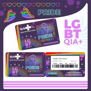 Cartao do sus Personalizado Lgbt Neon