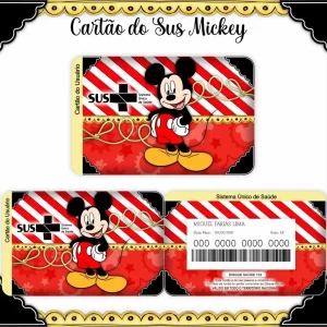 Cartao do sus Personalizado Mickey Png e Pdf