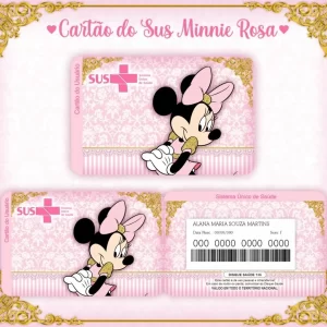 Cartao do sus Personalizado Minnie Rosa