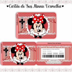 Cartao do sus Personalizado Minnie Vermelha