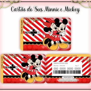 Cartao do sus Personalizado Minnie e Mickey