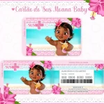 Cartao do sus Personalizado Moana Png e Pdf