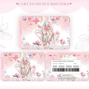 Cartao do sus Personalizado Mocinha Png e Pdf