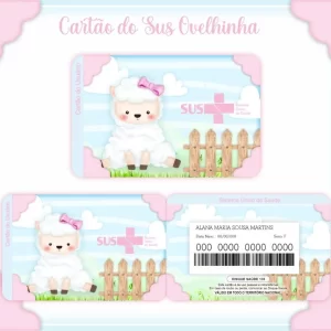 Cartao do sus Personalizado Ovelhinha Png e Pdf