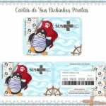 Cartao do sus Personalizado Pinguim Pirata