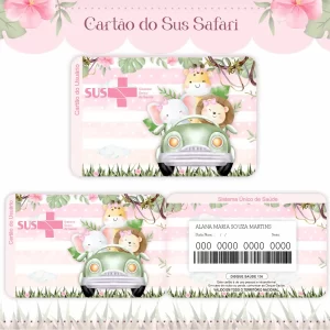 Cartao do sus Personalizado Safari Png e Pdf