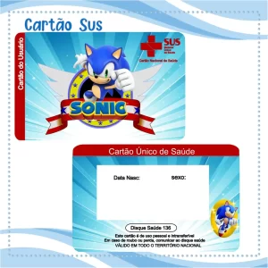 Cartao do sus Personalizado Sonic Png