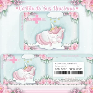 Cartao do sus Personalizado Unicórnio Png e Pdf