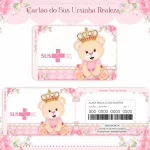 Cartao do sus Personalizado Ursinha Realeza